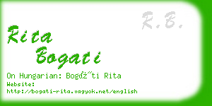 rita bogati business card